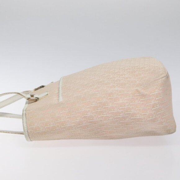 Christian Dior Trotter Canvas Tote Bag Pink Silver Auth - Picture 5 of 15